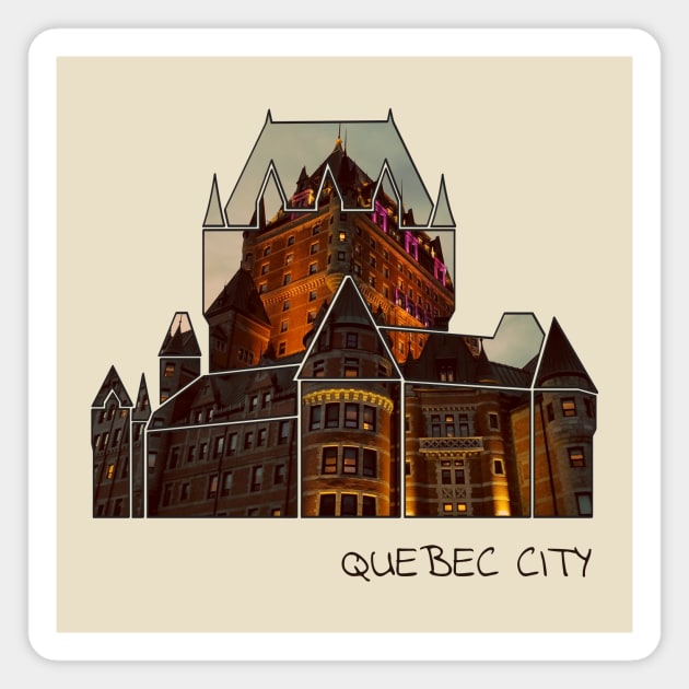 Quebec City Chateau Frontenac Magnet by Maki Graphics